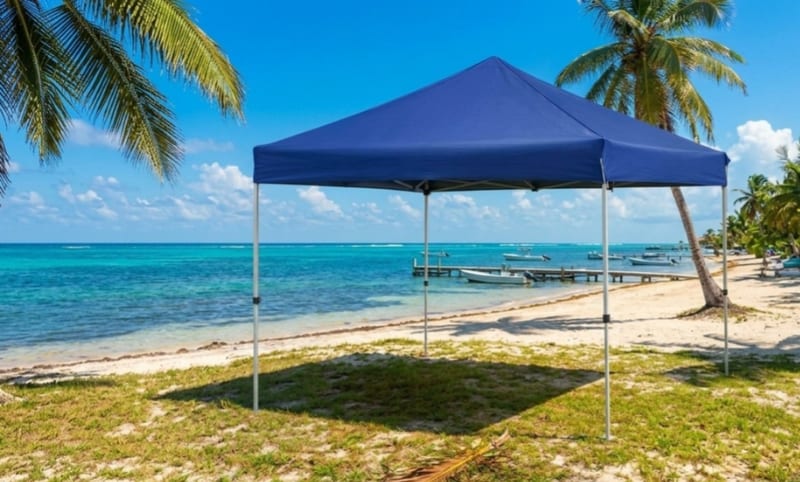 Metal tent w/tarp 9" 7" BLUE 10Ft x 10Ft