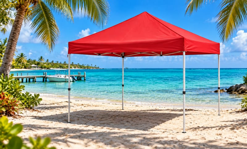 Metal Tent w/tarp 9" 7" RED 10Ft x 10Ft