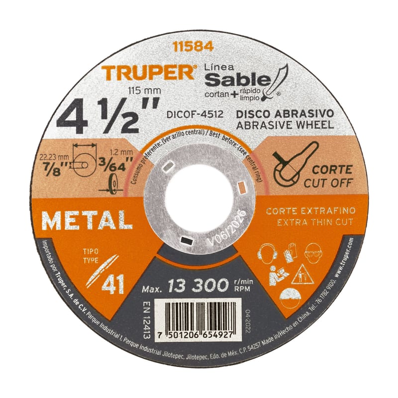 Wheel Cutting Metal 4-1/2in DICOF-4512