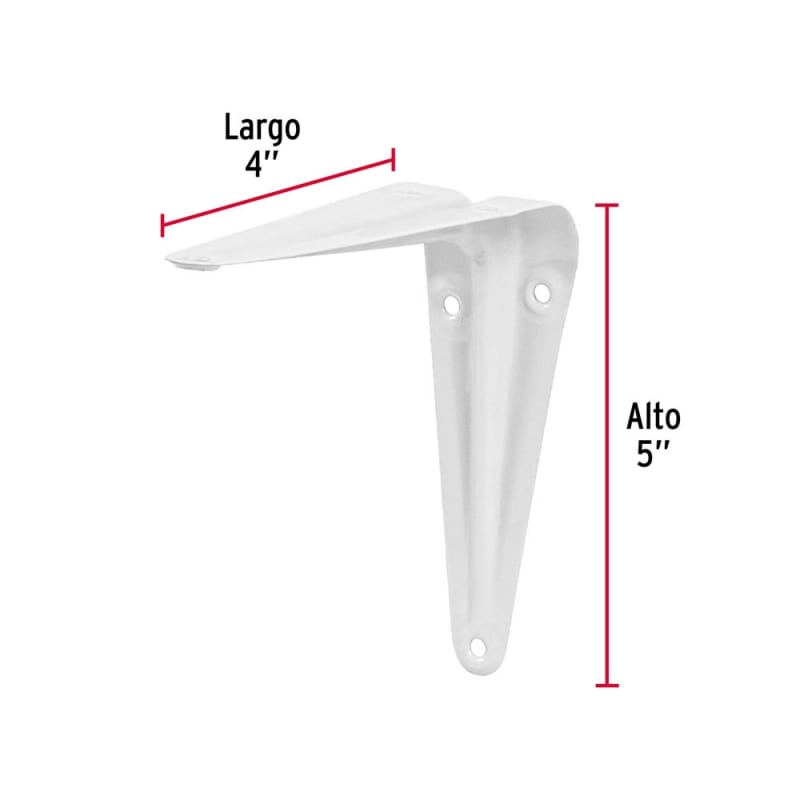Bracket shelf 4x 5in wht F-TR ME-5B